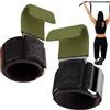 Gungtj Polsiere per bodybuilding, ganci per trazioni, 2 paia di cinghie da polso antiscivolo imbottite ganci traspiranti per palestra casa fitness bodybuilding