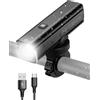 ROCKBROS Luce Bicicletta Anteriore LED 1000 Lumen, Luci Bici Fanale Ricaricabile 4800 mAh 5 modalità di Illuminazione, per MTB e Bici da Strada