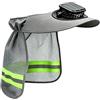 Generisch Casco di protezione con protezione per il collo, berretto di sicurezza con ventola solare e protezione per il collo, cappello di protezione solare a tesa larga, per esterni, costruzione, pesca