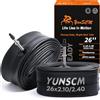YunSCM 2 camere d'aria resistenti per bici da 66 cm, 26 x 2,10/2,40 FV48 mm, valvola Presta (52/62-559), compatibili con 26 x 2,10, 26 x 2,125, 26 x 2,20, 26 x 2,25, 26 x 2,30, 26 x 2,30 x2.355 26X2.40