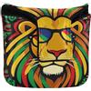 tplaotee Reggae Music Lion Occhiali da sole Mallet Putter Copertura della testa Chiusura Magnetica Golf Putter Copritesta per mazze e Piazza in Pelle PU Impermeabile