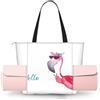 DUWAA Hello Glasses Flamingo Print Bag per le donne borsa a tracolla borsa yoga facile da piegare borsa per computer portatile shopping bag borsa sportiva per viaggi