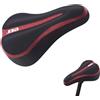 Butyeak Coprisella Bici Gel Morbido - Sella per Ciclismo, Mountain Bike, Copri Sellini 17x29,5 cm, Rosso