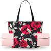 DUWAA Red Rose Garden Print Bag per le donne Borsa a tracolla Yoga Bag Facile da piegare Laptop Shopping Bag Borsa Sport per Viaggio