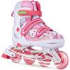 HOMASIS Pattini in Linea Bambina, Pattini a Rotelle con 4 Misure Regolabili, Ruote Luminose con Freno, Chiusura a Strappo, Rollerblade da Interno ed Esterno, per Ragazzi e Bambini 5-14 Anni (M)