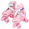 Maqulae Pattini a Rotelle per Bambini Taglia 31-34 Pattini in Rosa Regolabili a Singola con Ruote LED Autoilluminanti Cuscinetti ABEC-7 per Bambini Principianti Interni