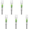Chewtoyo Set di 6 punte di freccia illuminate con LED verde, luci automatiche per frecce in carbonio e composte, diametro 6,2 mm, materiale PC a lungo termine, illuminazione istantanea al momento del colpo