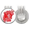 no/no rosso cinese tradizionale modello Golf Ball Marker Hat Cap Clip smalto magnetico