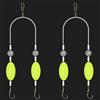 CuiCanfla 4 Ganci Doppi Con Gancio Reversibile, 4 Diverse Misure Double Hook Reverse Bottom Rig Per La Pesca, Senza Grovigli, Per Jigging, Drifting, Casting