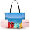 DUWAA Flip-flops On A Sandy Beach Print Bag per le donne Borsa a tracolla Yoga Bag Facile da piegare Laptop Shopping Bag Borsa sportiva per i viaggi