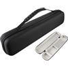 Temeemeg Borsa per Canna da Pesca Custodia per registratore in Tessuto Oxford Borsa di stoccaggio Portatile Ideale per Flauto e Piccoli Accessori per canne da Pesca Nero (13, 5x3, 4x2, 6 Pollici)