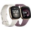 CeMiKa Compatibile con Fitbit Versa 3 Cinturino/Fitbit Sense Cinturino, Morbido Regolabile Sportivo di Ricambio Cinturini Compatibile con Fitbit Versa 3/Sense, Verde Stella Viola Fumo