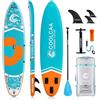 COOLCAA Dolphin Lite - Tavola da SUP gonfiabile da 350 cm (extra grande), con accessori e borsa per il trasporto, per adulti, 210 kg