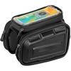 Aqvjd Borsa da manubrio per bici resistente all'acqua con finestra visibile per smartphone e base di presa, per uso quotidiano, borsa per tubo superiore anti bici