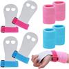 YUPZAR 2 Pezzi Set di Polsini Sportivi,Paracalli Ginnastica Artistica Bambina,Per Trazioni, Bodybuilding,Fitness, Guanti Cross Training,S,(Rosa +Blu)