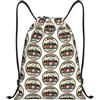 FHIZOAL Norvegia Bergen Houses Borse con coulisse da montagna Zaino sportivo impermeabile Zaino leggero Yoga Training Nuoto Viaggi, Nero , S, Casual