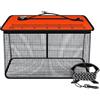 TIANHENGMart Cesto per pesci galleggiante, pieghevole, con corda da 6 m, resistente all'usura, in nylon a rete, per pesca in mare, roccia, ruscello, nero (35 cm arancione)