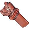 Tressify 1 fondina protettiva in pelle per revolver, cowboy, cosplay, pistola protettiva con passanti, stile antico occidentale medievale, lunghezza 12 cm, marrone