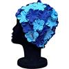 CHEX Anzio - Cappello da nuoto in gomma termica da donna, stile retrò, stile vintage, stile vintage, taglia unica, per adulti (blu navy/azzurro)