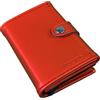 distinguo Portafoglio Uomo Slim RFID con Meccanismo Pop Up, Portamonete, Struttura in Alluminio, Porta Carte in PU, Compatto (Rosso)