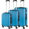 ITACA - Set valigie - Set Valigie Rigide Offerte. Valigia Grande Rigida, Valigia Media Rigida e Bagaglio a Mano. Set di Valigie con Lucchetto Combinazione TSA, Turchese