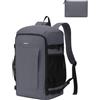ECOHUB Zaino Ryanair 40x30x20 cm Leggero e 2 in 1, Zaino da Viaggio Pieghevole Sotto il Sedile, Bagaglio a Mano con Tasca Antifurto, Borsa da Cabina in Tessuto Riciclato per Uomo e Donna, Grigio