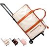 Generic Borsa portabiti da viaggio - Grande borsone convertibile con ruote, borsa porta abiti, ideale per viaggi nel fine settimana, Beige, Roller