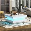 KOMHTOM Tavolino da caffè bianco con LED Tavolino salotto moderno, tavolino basso per soggiorno camera da letto (bianco)