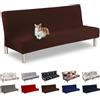 WWQQKJ Copridivano 3 Posti Senza Braccioli Elasticizzato Universale, Copridivano Letto Pieghevole Clic Clac Lavabile Rimovibile Estraibile, Fodera per Divano Futon per Soggiorno Casa(Caffè)