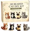 Generico Kit Fai Da Te Per Gatti Con Perline 3D - Set Di Animali Artigianali Con Perlinee, Set Artigianale Conn Perline Colorate E Istruzioni | Ricamo Di Animali 3D In Miniatura, Forniture Creative Per La Lavo