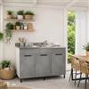 Linea Azzurra Sottolavello 120 con Lavello e Miscelatore Cucina con 3 Ante in Legno Made in Italy H85xL120xP50 cm Facile da Montare (Vasca e Destra, Cemento)
