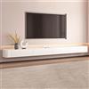 TYLZDZ Mobile TV Moderno Sospeso Con Portaoggetti - Console Multimediale Montata A Parete Per Soggiorno E Camera Da Letto - Mobile TV Elegante Con Ripiani Aperti E Scomparti Nascosti(bianca,260cm)