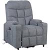 POLTRONE ITALIA Patty 1 Detraibile 19% Poltrona Relax Alzapersona, reclinazione combinata schienale pediera Kit 4 ruote Grigio