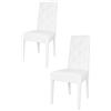 t m c s Tommychairs - Set 2 sedie Chantal per cucina e sala da pranzo, struttura in legno di faggio verniciata bianco, seduta e schienale con bottoni imbottiti e rivestiti in pelle artificiale bianco