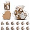 Dorunova Sacchettini per Bomboniere Sacchetti Confetti Comunione Bambino Bambina Porta Prima 12 Pezzi (Bianco, Albero della Vita con Cuore)