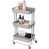Compactor Carrello con Ruote Portatutto a 3 Ripiani - Carrello Cucina e Porta Attrezzi in Metallo e Plastica Grigio - Organizer Salvaspazio per Casa e Ufficio