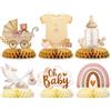 JOOTUEPO Centrotavola Battesimo Bimbo Decorazioni, Allestimento Battesimo, Tableau Addobbi Nascita Bambino Mongolfiera Battesimo Benvenuto Nascita Centro Tavola Decorazione Set