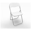 Bissolo Casa Sedia pieghevole Bianca in metallo e PVC, Seduta salvaspazio, Sedia per riunione, cm 43x47 H.79,5