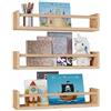 BUERPINKING Libreria per bambini, 3 pezzi, 42 cm, mensola da parete per cameretta dei bambini, scaffale in legno, set da parete per soggiorno, cucina, studio, decorazione in legno (legno)