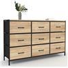 IDMarket - Baúl de tela de 9 cajones UTAH 115 CM mueble de almacenaje