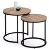 IDMarket - Set di 2 tavoli bassi impilabili tondo DETROIT 40/45 design industriale