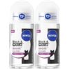NIVEA Black & White Invisible Authentic Roll-on 50 ml, Deodorante donna antitraspirante 72h, Deodorante roll on contro odori, sudore, residui, irritazioni e macchie, Profumo fruttato e floreale