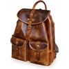 Generic KALATING Personalizzata Mens Fatto a mano in Vera Pieno Fiore Pelle laptop viaggio vintage Zaino/Fino a 15,6 pollici Laptop/Marrone