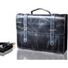 Generic KALATING Personalizzato Fatto a mano Vero Genuino Pelle Pieno Fiore Valigetta da Uomo Borsa del portatile borsa da ufficio/laptop fino a 15 pollici/Blu