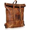 Generic KALATING Personalizzata Mens Fatto a mano in Vera Pieno Fiore Pelle Zaino Zaino per laptop Zaino da viaggio vintage ROLL TOP/Fino a 15,6 pollici Laptop/Marrone