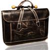 Generic KALATING Personalizzato Fatto a mano Vero Genuino Pelle Pieno Fiore Valigetta da Uomo Borsa del portatile borsa da ufficio/laptop fino a 14 pollici/Marrone