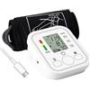 Okaywork misuratore pressione da braccio sfigmomanometro schermo LCD, misurazione completamente automatica della pressione sanguigna e del polso da braccio con rilevamento dell'aritmia 2 x 99 memorie