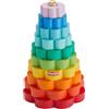 Fisher-Price - Impilatore Anelli in Legno, Giocattolo Creativo con 1 Base e 9 Anelli in Legno colorato per Lo Sviluppo delle capacità motorie complesse, Giocattolo per Bambini, 18+ Mesi, HXT77