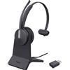 Yealink WH64 Headset On-Ear DECT Bluetooth Nero Con Base Di Ricarica