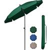 Sekey Ombrellone da balcone, 200 cm, con custodia protettiva, per balcone, giardino e terrazza, angolo di inclinazione e altezza regolabile, protezione UV fino a UPF 50+, protezione solare